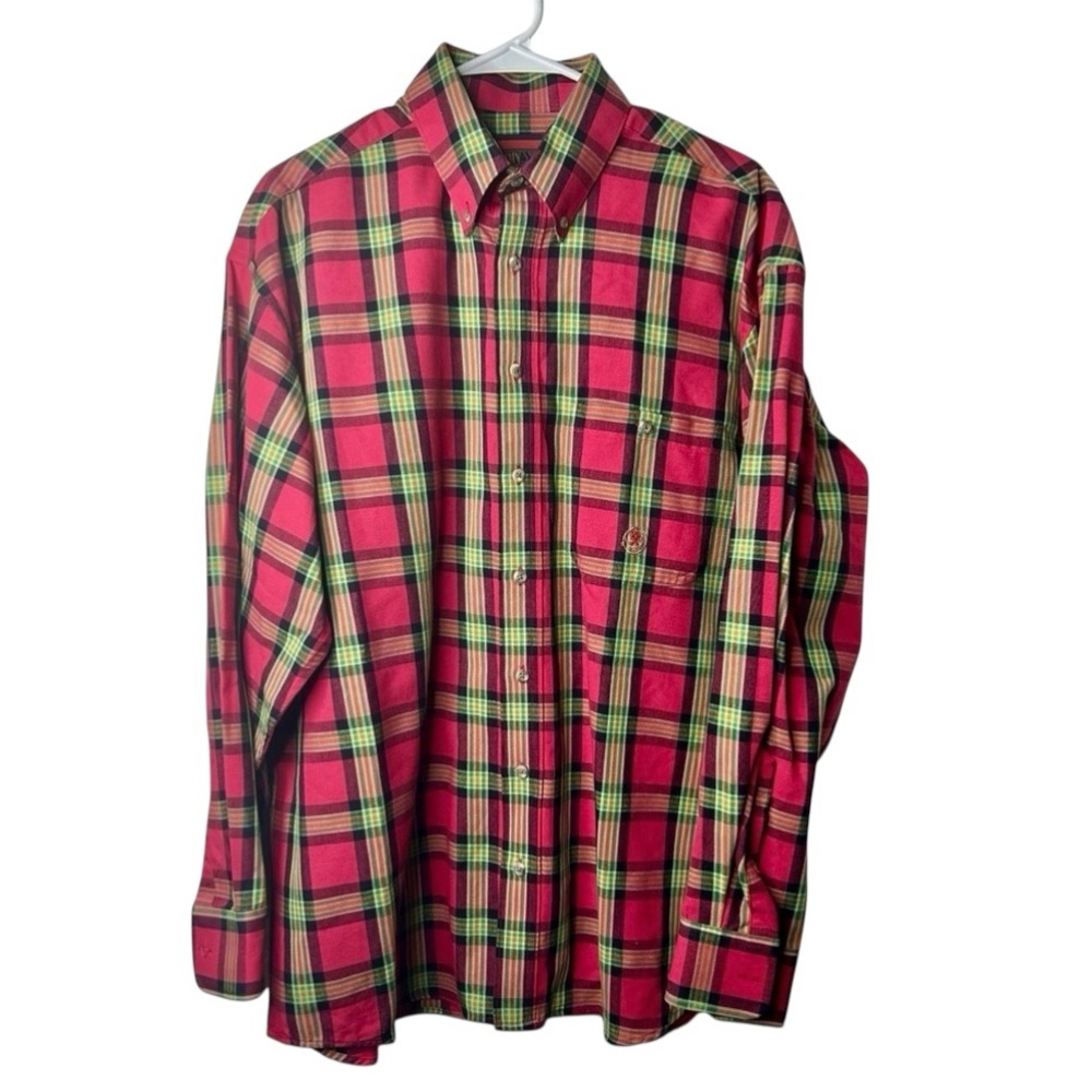 Vintage Wrangler 20X Mens L Plaid Button Down /‎ Up Western Shirt